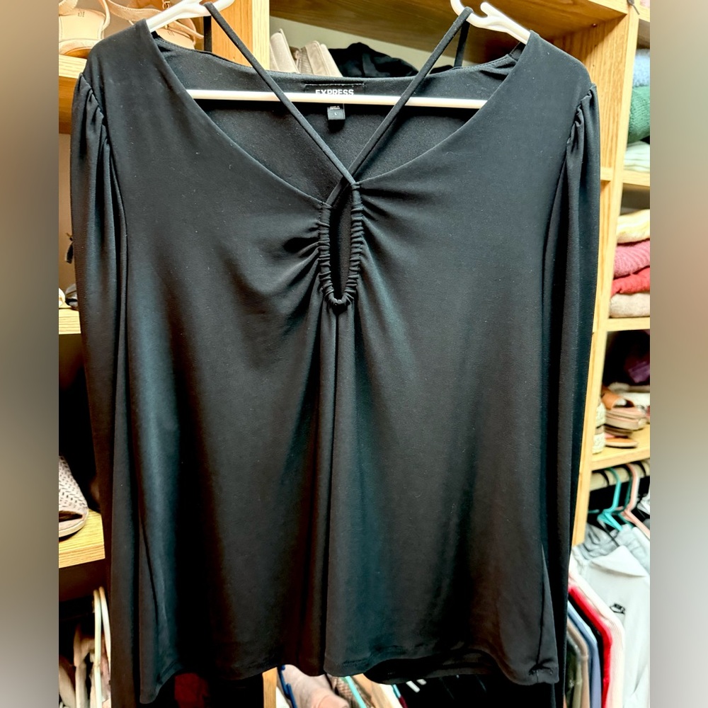 Express Black Ruched Women's Blouse